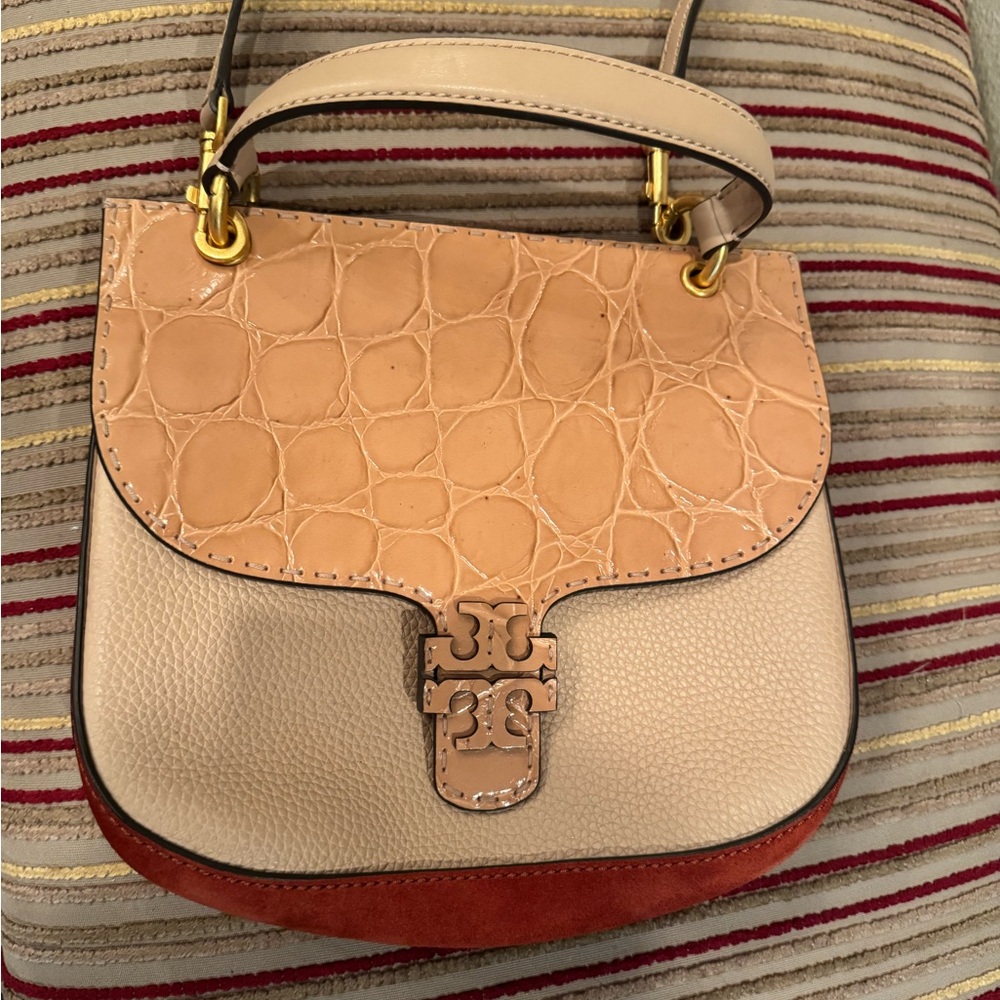 Tory Burch Peach, Cream & Rust Crossbody Bag